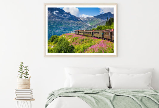 Train & Mountain Scenery View Home Decor Premium Quality Poster Print Choose Your Sizes
