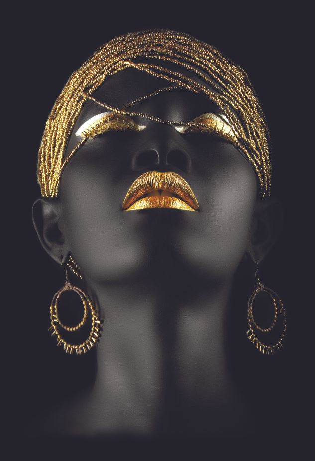 Black & Gold Woman Portrait View Home Decor Premium Quality Poster Print Choose Your Sizes
