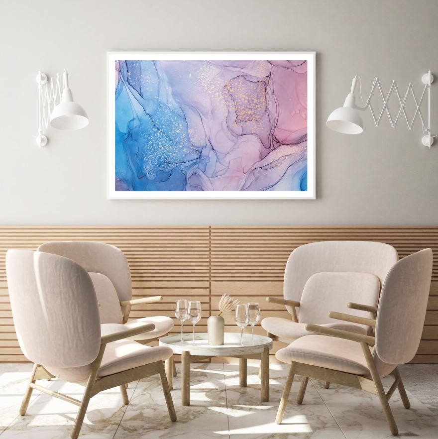 Blue & Pink Abstract Design Home Decor Premium Quality Poster Print Choose Your Sizes