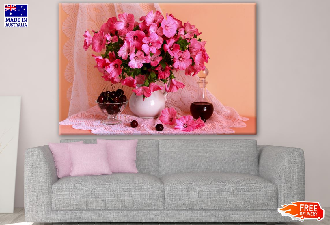 Pink Flower Vase Photograph Print 100% Australian Made
