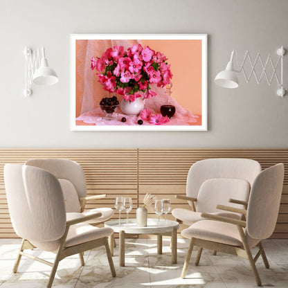 Pink Flower Vase Photograph Home Decor Premium Quality Poster Print Choose Your Sizes