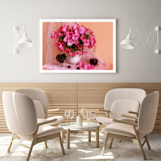 Pink Flower Vase Photograph Home Decor Premium Quality Poster Print Choose Your Sizes