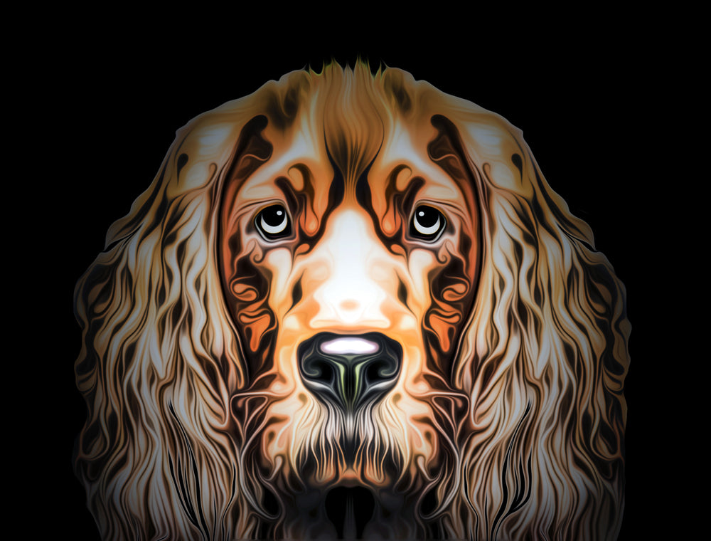 Dog Portrait Digital Painting Home Decor Premium Quality Poster Print Choose Your Sizes
