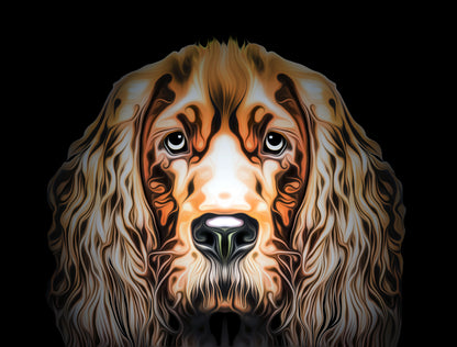 Dog Portrait Digital Painting Home Decor Premium Quality Poster Print Choose Your Sizes
