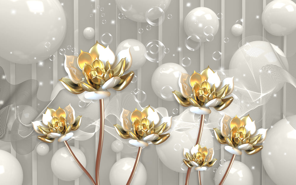 Lotus Flowers Abstract 3D Design Home Decor Premium Quality Poster Print Choose Your Sizes