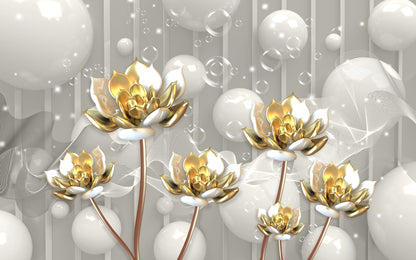 Lotus Flowers Abstract 3D Design Home Decor Premium Quality Poster Print Choose Your Sizes