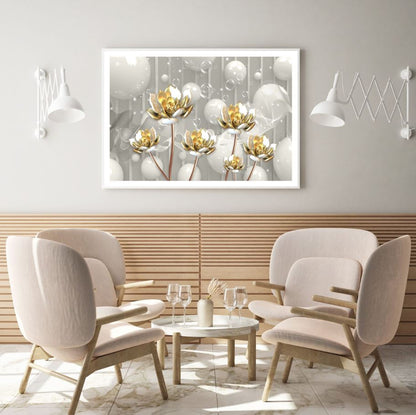 Lotus Flowers Abstract 3D Design Home Decor Premium Quality Poster Print Choose Your Sizes