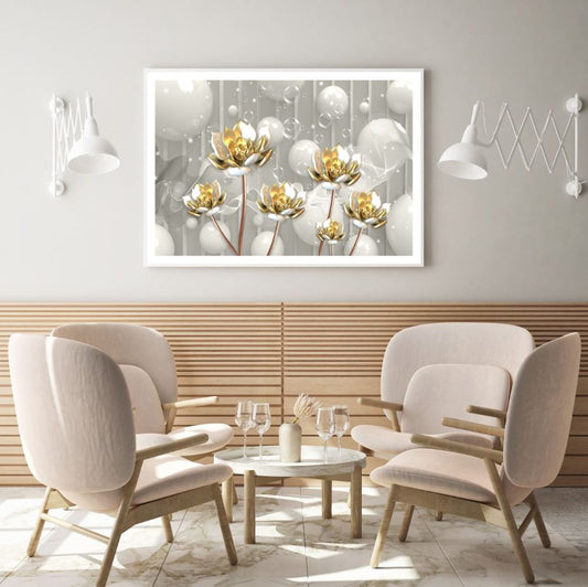 Lotus Flowers Abstract 3D Design Home Decor Premium Quality Poster Print Choose Your Sizes