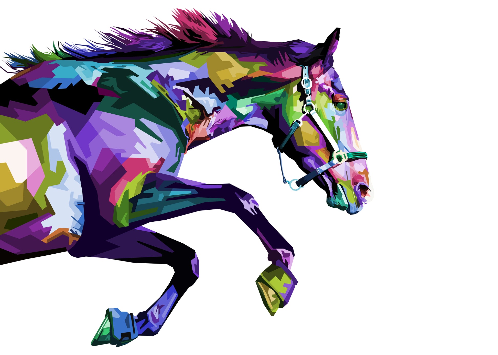 Abstract Running Horse Design Print 100% Australian Made