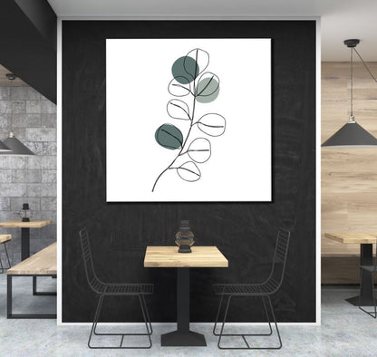Square Canvas Leaves Line Art Design High Quality Print 100% Australian Made