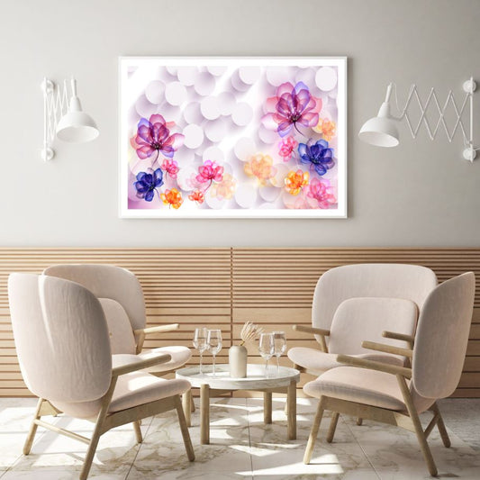 Colorful Flowers 3D Circle Design Home Decor Premium Quality Poster Print Choose Your Sizes