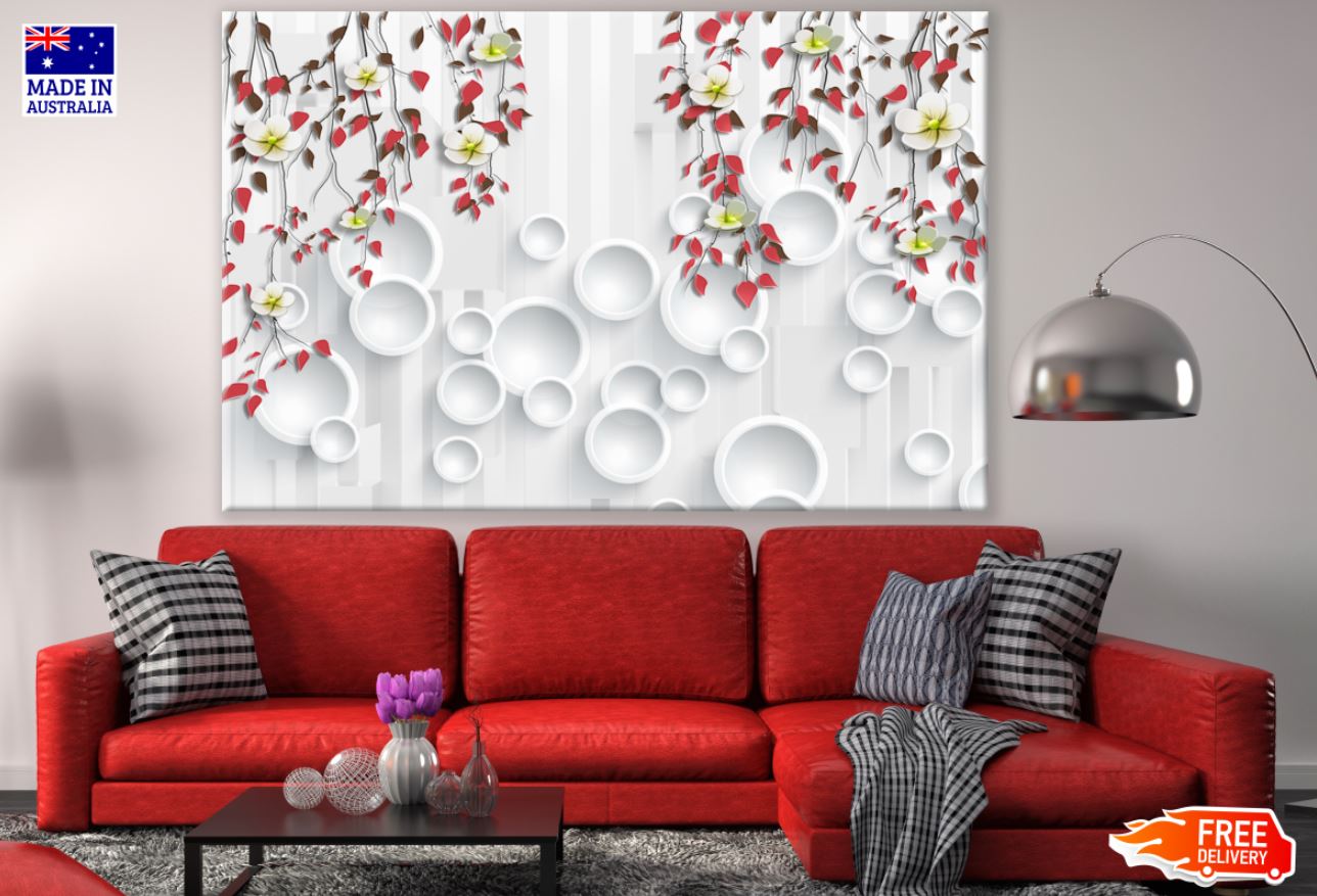 Colorful Flowers 3D Circle Design Print 100% Australian Made