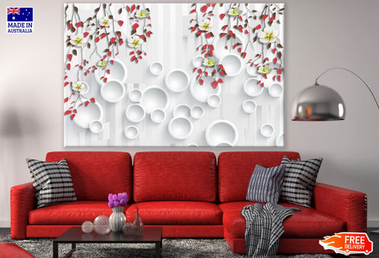 Colorful Flowers 3D Circle Design Print 100% Australian Made