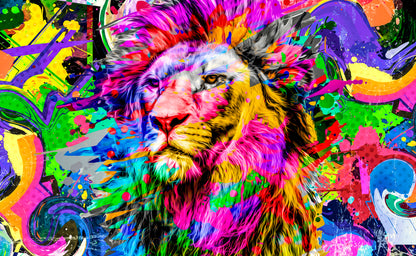 Lion Portrait Abstract Painting Home Decor Premium Quality Poster Print Choose Your Sizes