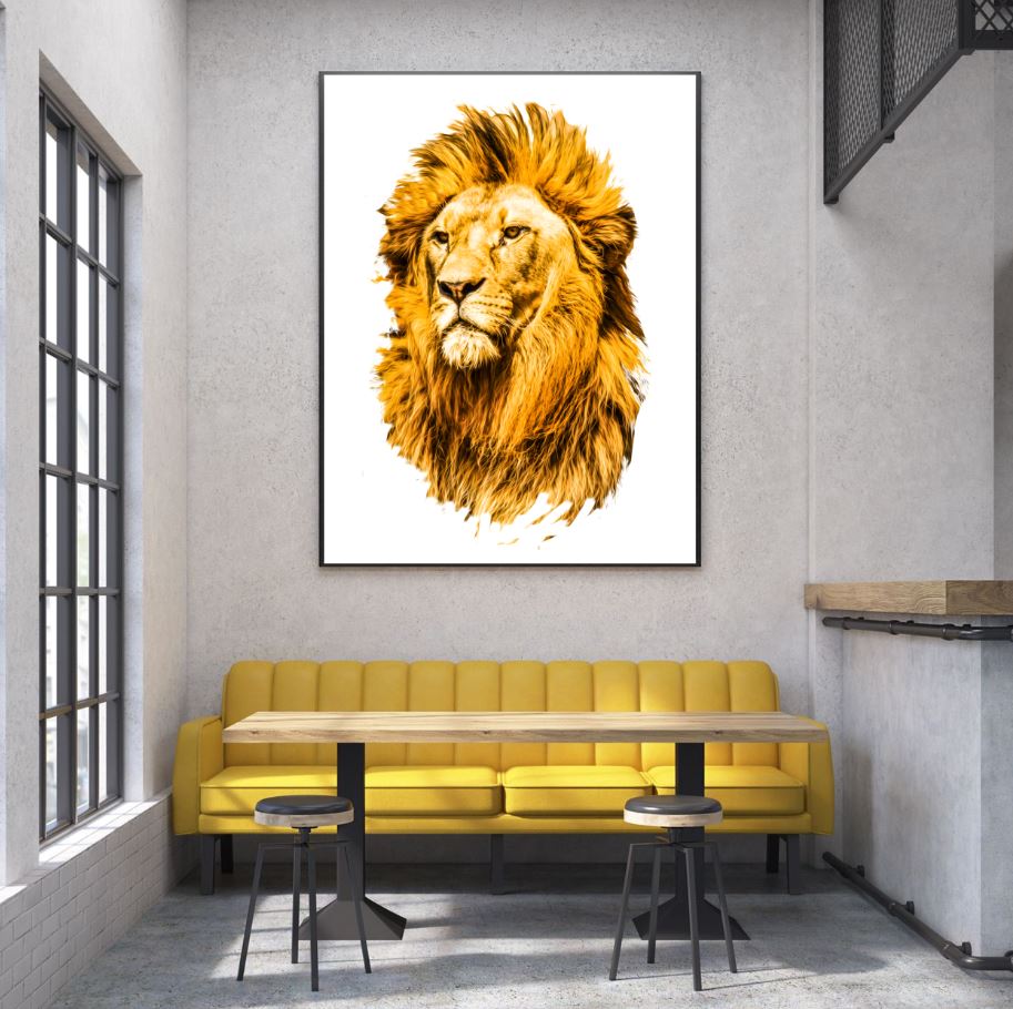 Lion Portrait Digital Painting Home Decor Premium Quality Poster Print Choose Your Sizes