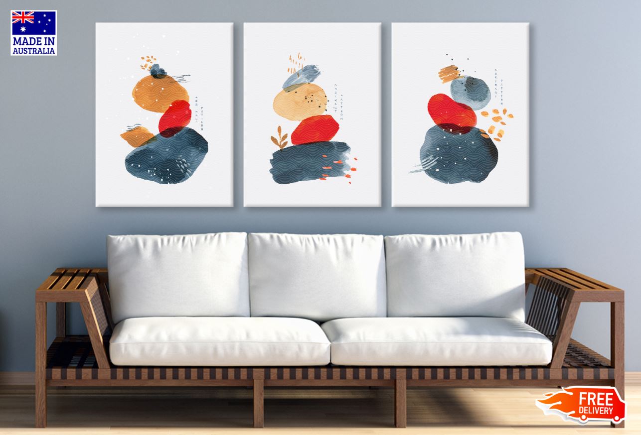 3 Set of Abstract Vector Design High Quality Print 100% Australian Made Wall Canvas Ready to Hang