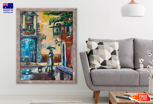 Couple in Street Oil Painting Print 100% Australian Made