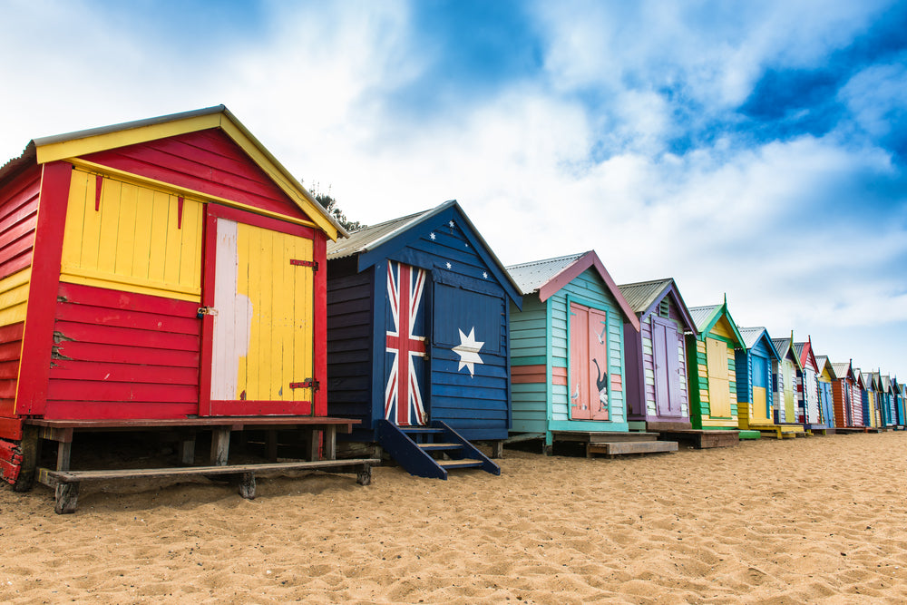 Colourful Beach Huts Photograph Print 100% Australian Made