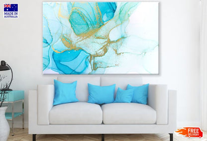 Blue & Gold Abstract Design Print 100% Australian Made