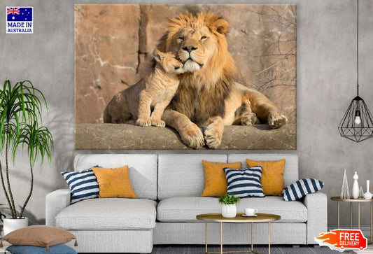 Lion & Cub Portrait Photograph Print 100% Australian Made