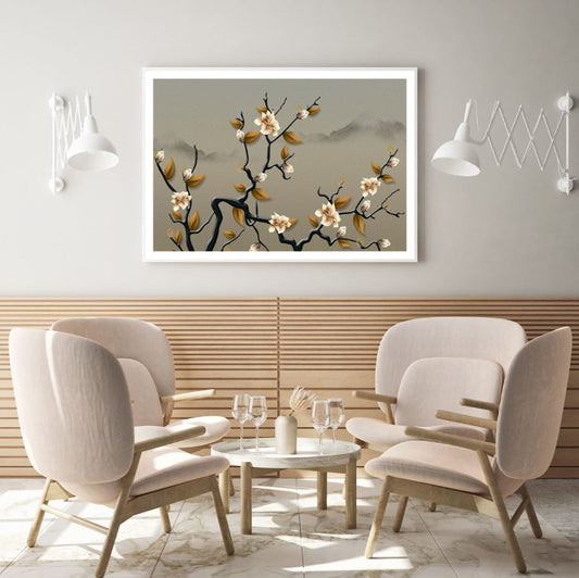 Gold & Pink Flower Tree 3 D Art Home Decor Premium Quality Poster Print Choose Your Sizes