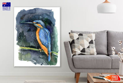 Kingfisher Bird Watercolor Painting Print 100% Australian Made