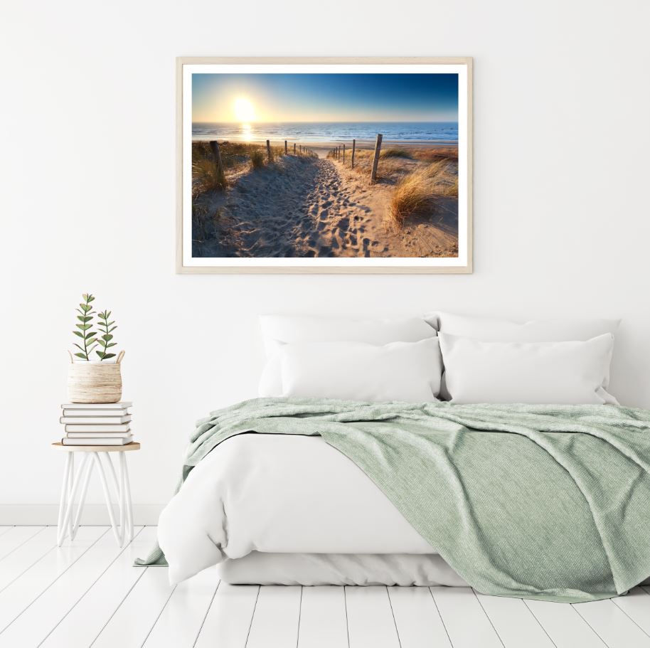 Foot Path to Sea Scenery View Home Decor Premium Quality Poster Print Choose Your Sizes