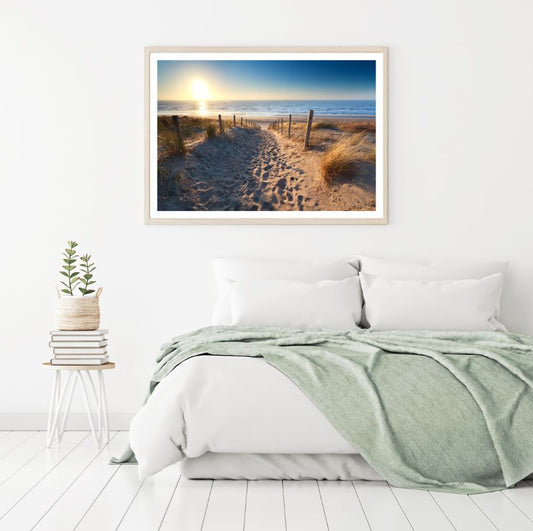 Foot Path to Sea Scenery View Home Decor Premium Quality Poster Print Choose Your Sizes