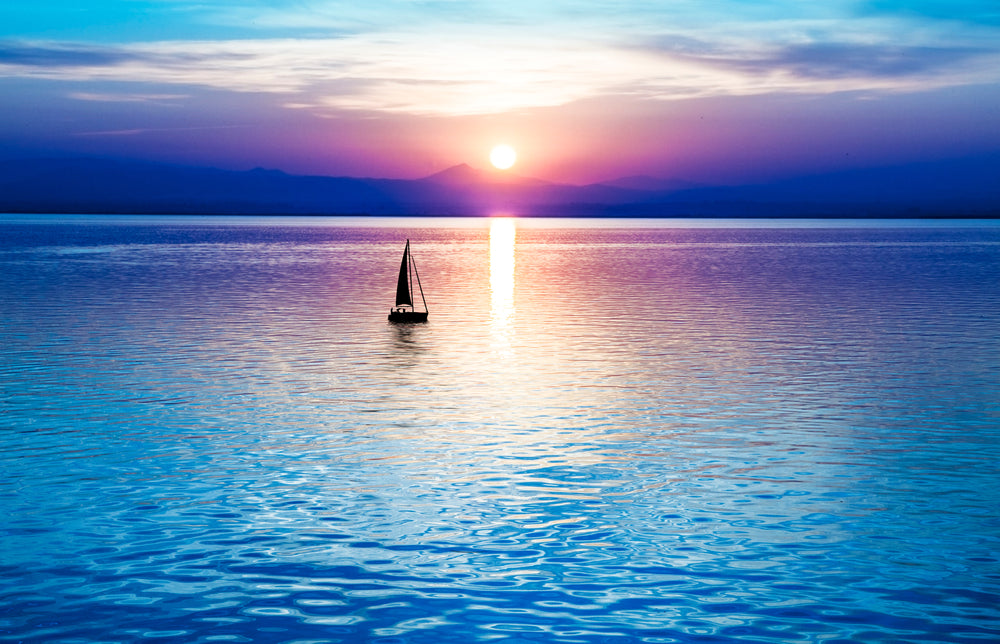 Boat on Sea Scenery Photograph Home Decor Premium Quality Poster Print Choose Your Sizes