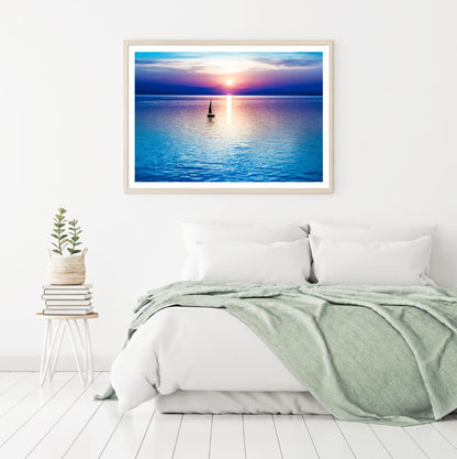 Boat on Sea Scenery Photograph Home Decor Premium Quality Poster Print Choose Your Sizes