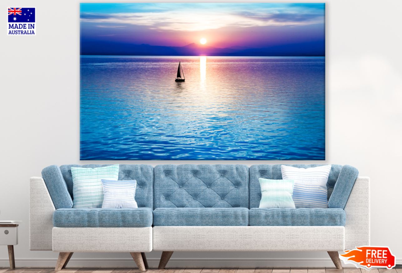 Boat on Sea Scenery Photograph Print 100% Australian Made