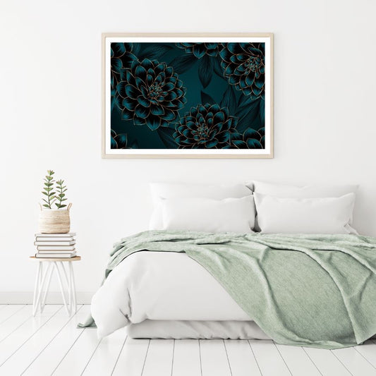 Abstract Green & Gold Flowers Home Decor Premium Quality Poster Print Choose Your Sizes