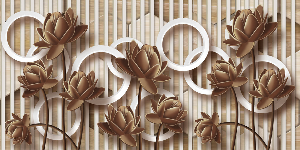 Lotus Flowers Abstract 3D Design Print 100% Australian Made
