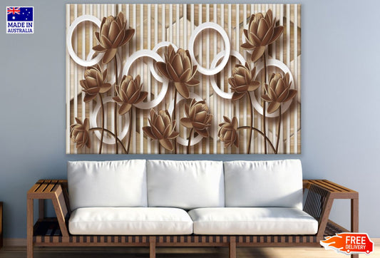 Lotus Flowers Abstract 3D Design Print 100% Australian Made