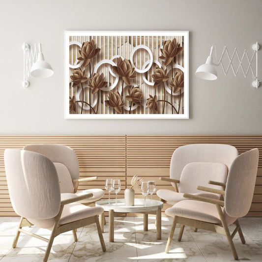 Lotus Flowers Abstract 3D Design Home Decor Premium Quality Poster Print Choose Your Sizes