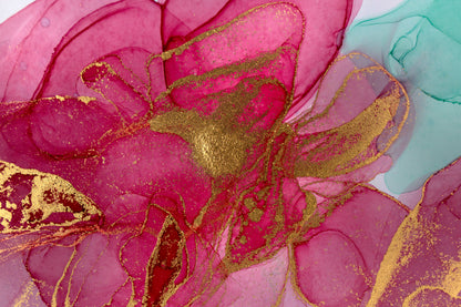 Colorful Gold Mixed Abstract Design Photograph Print 100% Australian Made