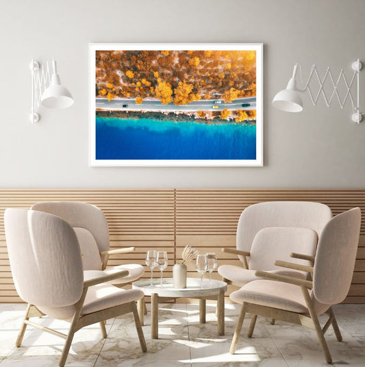 Road , Forest & Sea Aerial View Home Decor Premium Quality Poster Print Choose Your Sizes