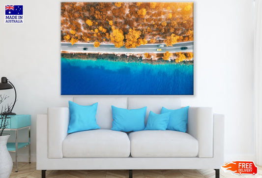 Road , Forest & Sea Aerial View Print 100% Australian Made