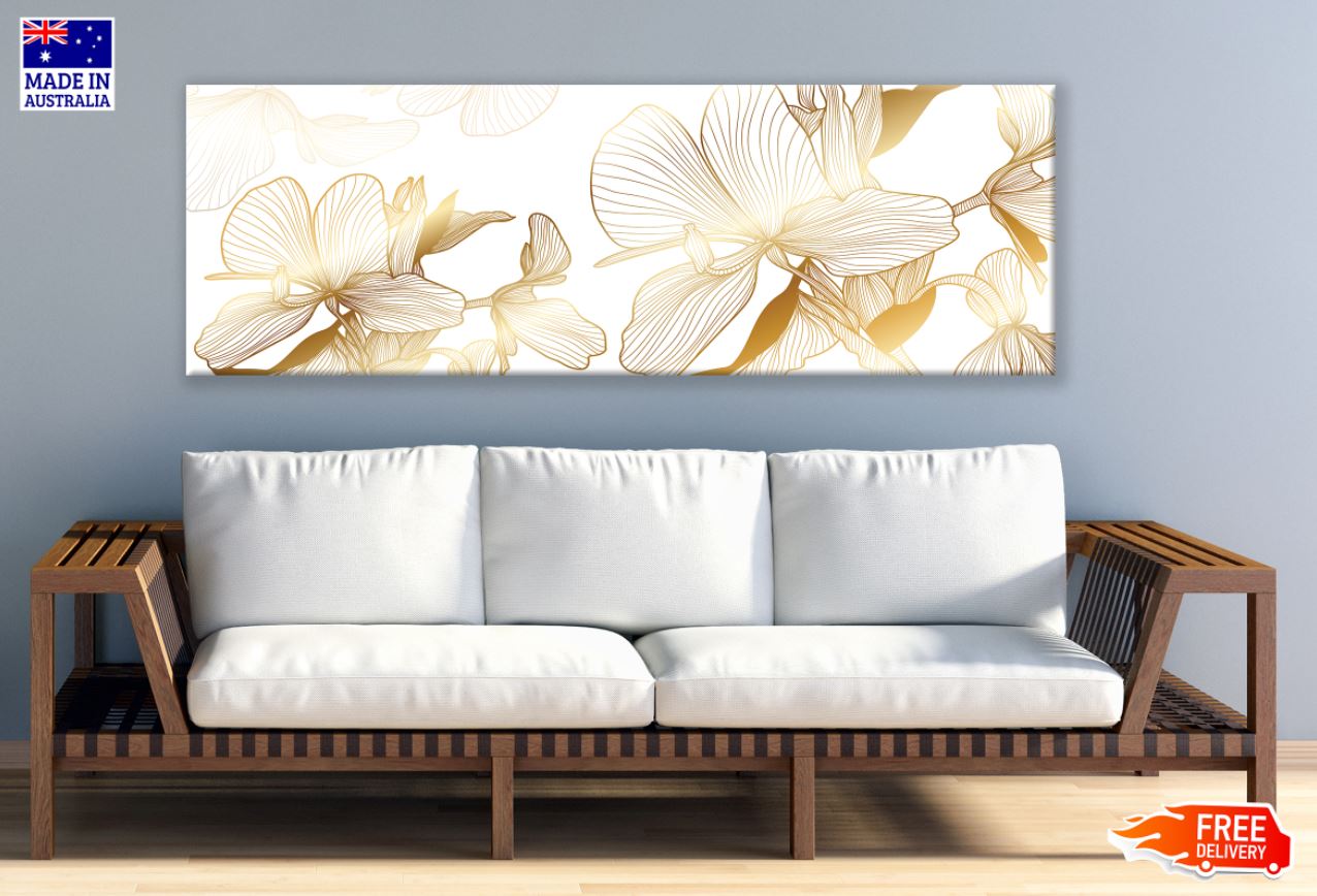 Panoramic Canvas Floral Abstract Art High Quality 100% Australian Made Wall Canvas Print Ready to Hang