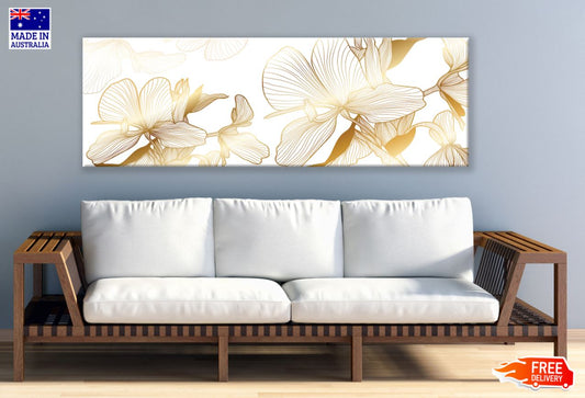 Panoramic Canvas Floral Abstract Art High Quality 100% Australian Made Wall Canvas Print Ready to Hang
