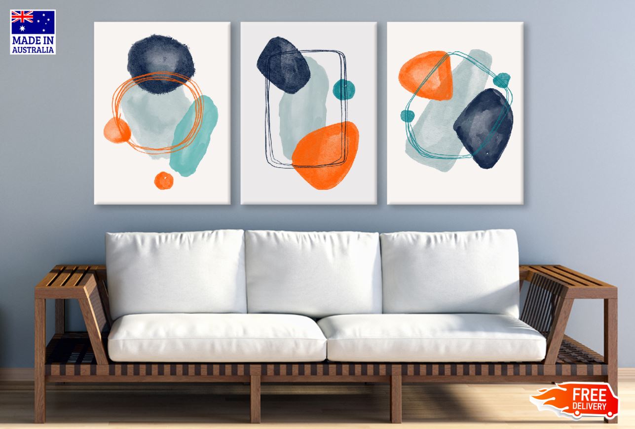 3 Set of Abstract Vector Design High Quality Print 100% Australian Made Wall Canvas Ready to Hang