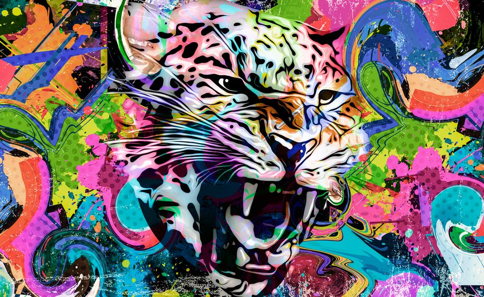 Leopard Portrait Abstract Design Print 100% Australian Made