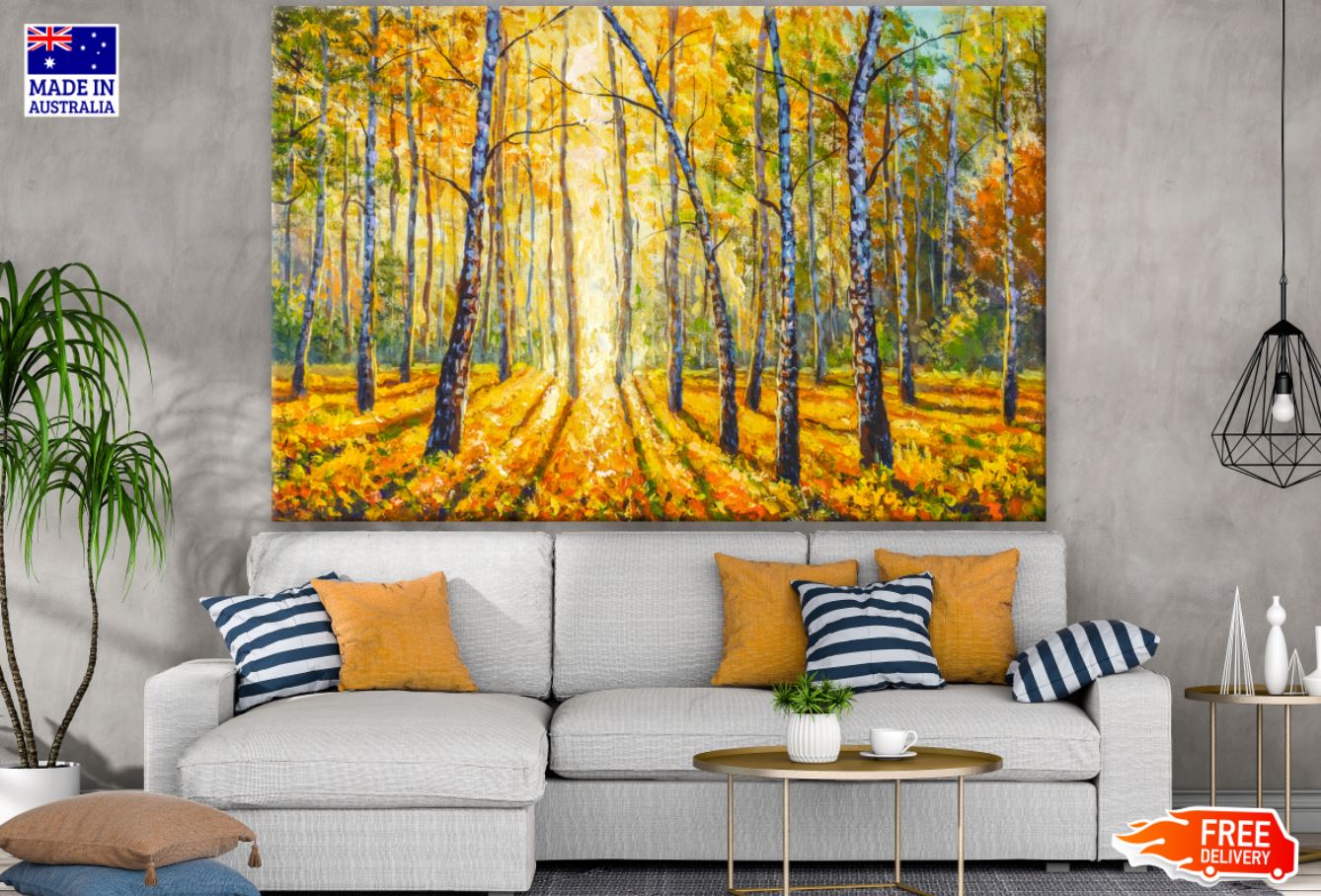Colorful Forest Oil Painting Print 100% Australian Made