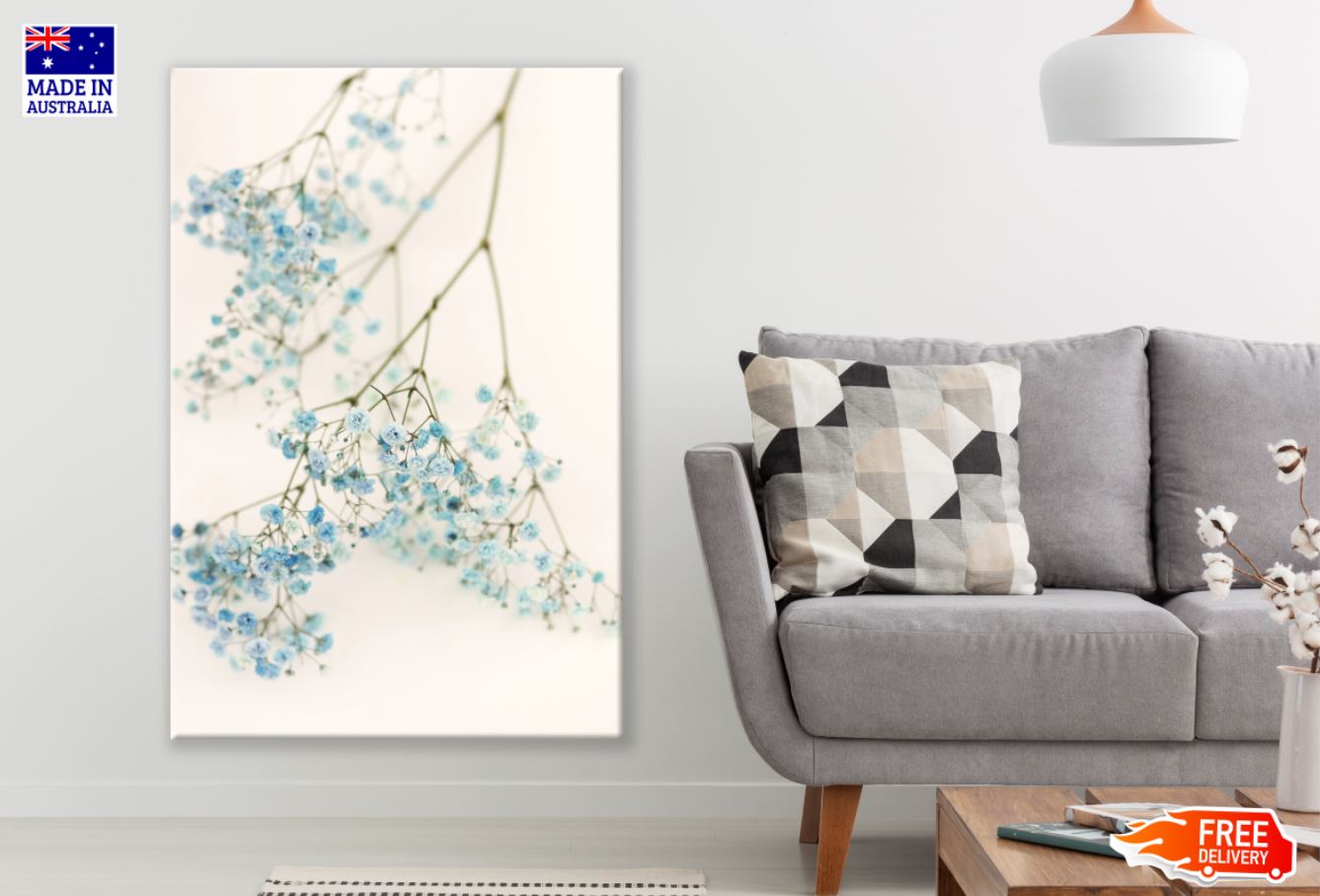 Blue Flower Branch Photograph Print 100% Australian Made