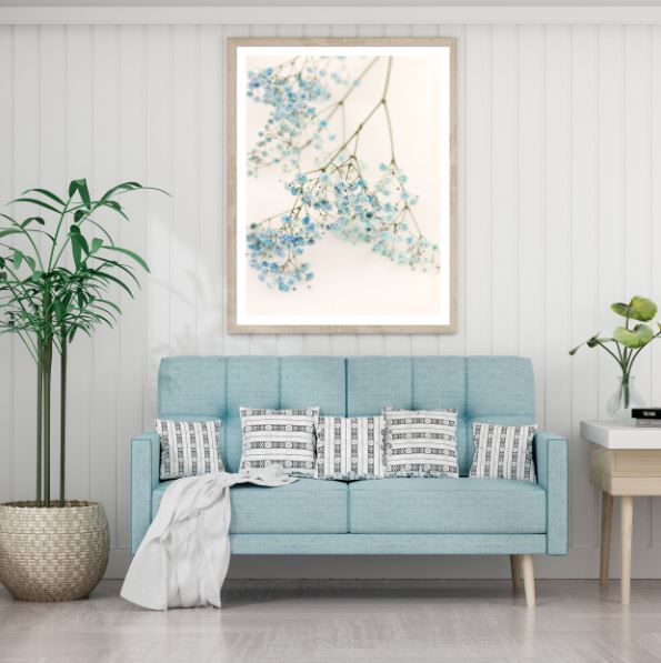 Blue Flowers Closeup Photograph Home Decor Premium Quality Poster Print Choose Your Sizes
