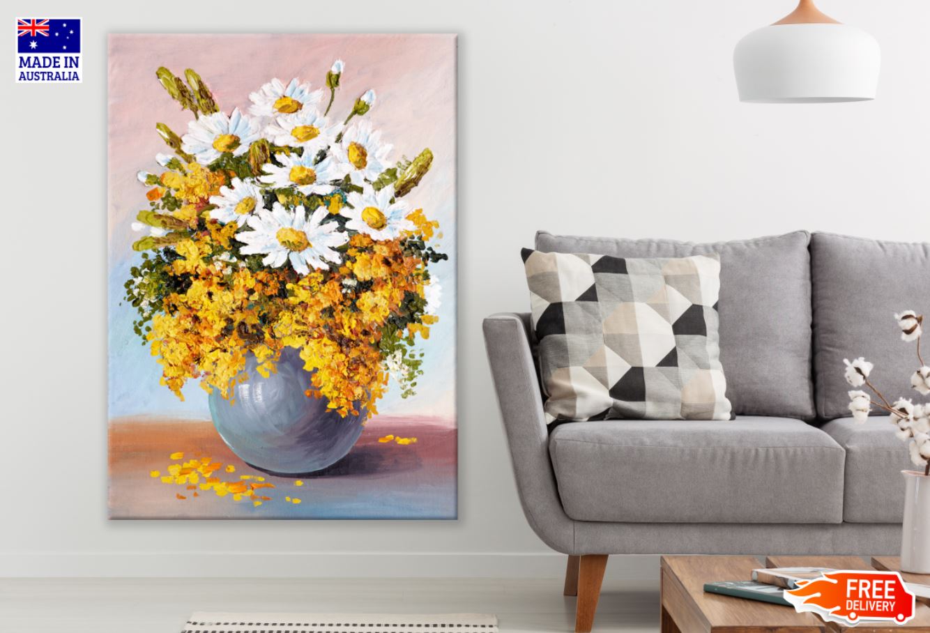 Colorful Flower Vase Oil Painting Print 100% Australian Made