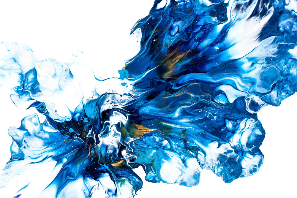 Blue & Gold Abstract Paint Design Home Decor Premium Quality Poster Print Choose Your Sizes