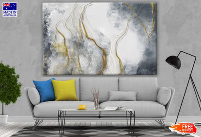 Grey & Gold Abstract Design Print 100% Australian Made