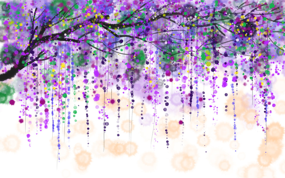 Purple Floral Tree Watercolor Painting Print 100% Australian Made