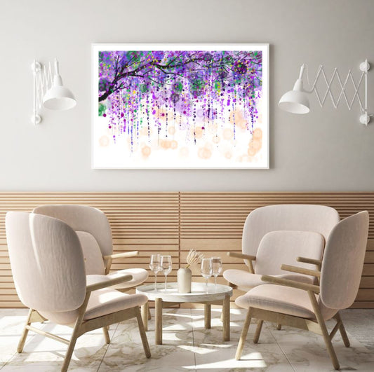 Purple Flower Vines Watercolor Home Decor Premium Quality Poster Print Choose Your Sizes